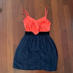 Mini dress with elastic band waist